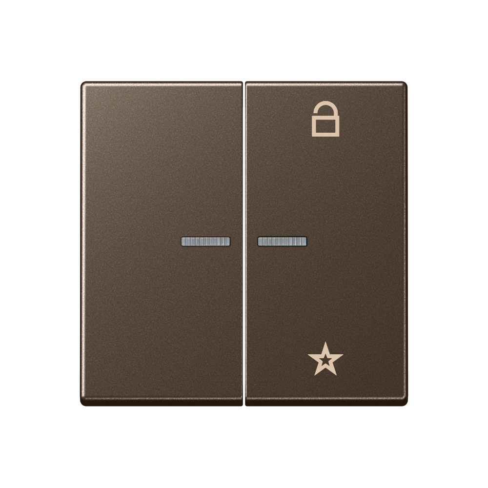 eNet push-button universal 1-gang — JUNG F Series, Mocha, art. FMA1701MO