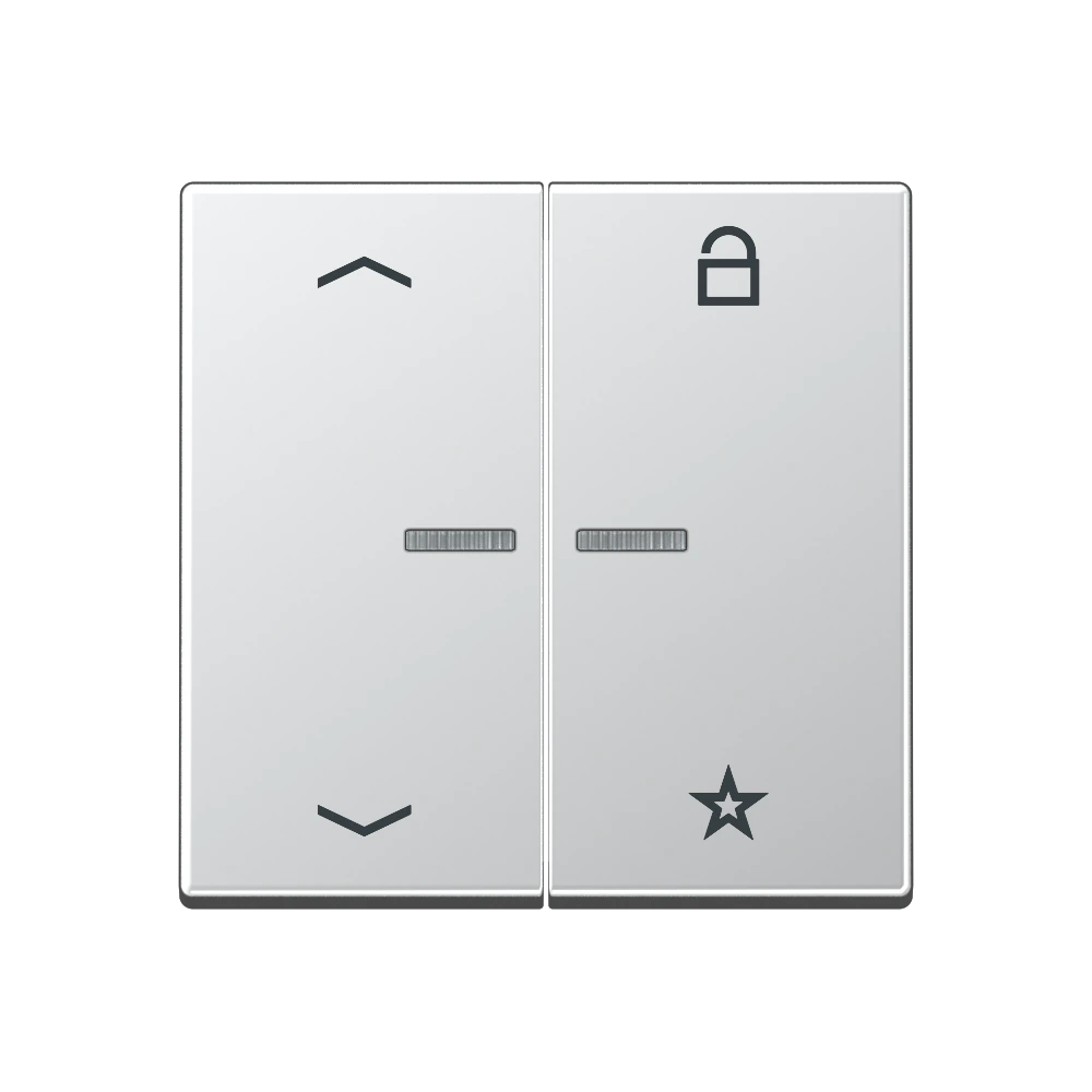 eNet push-button universal 1-gang with arrow symbols — JUNG F Series, Aluminium, art. FMA1701PAL