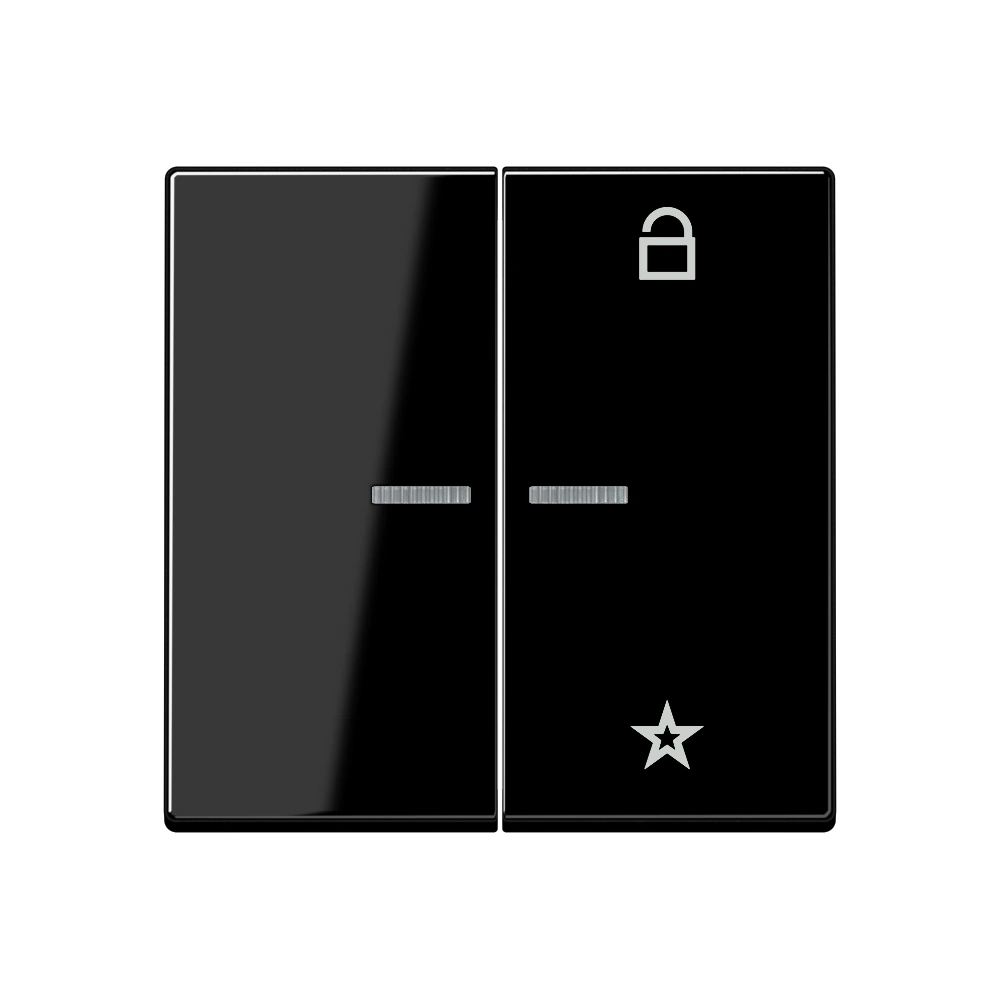 eNet push-button universal 1-gang — JUNG F Series, Black, art. FMA1701SW