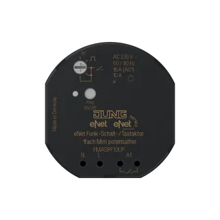 eNet radio switch/push-button actuator with floating contact, 1-gang mini