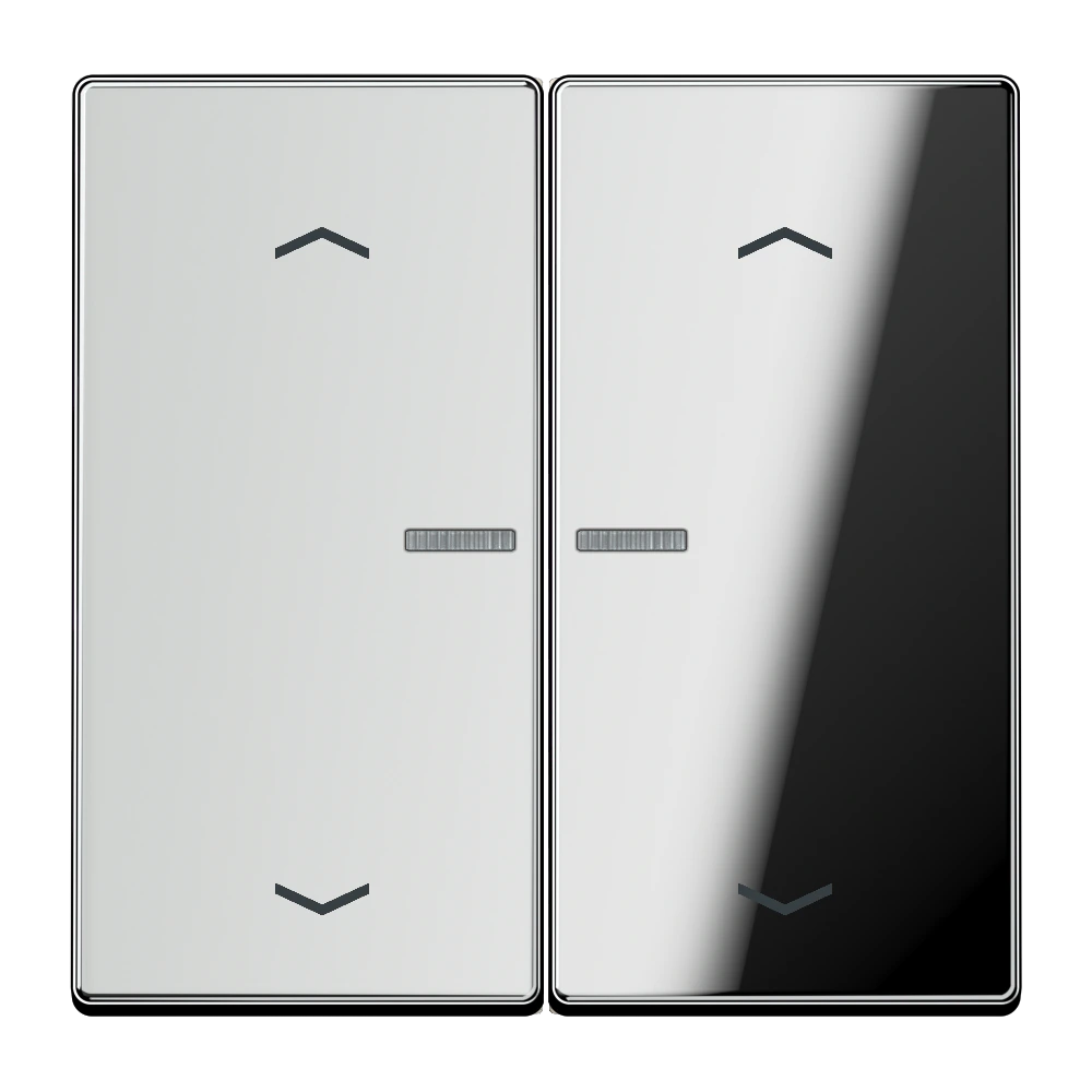 Rocker with lens and arrow symbols for KNX push-button 2-gang — JUNG LS 990, chrome, art. GCR102KO5P