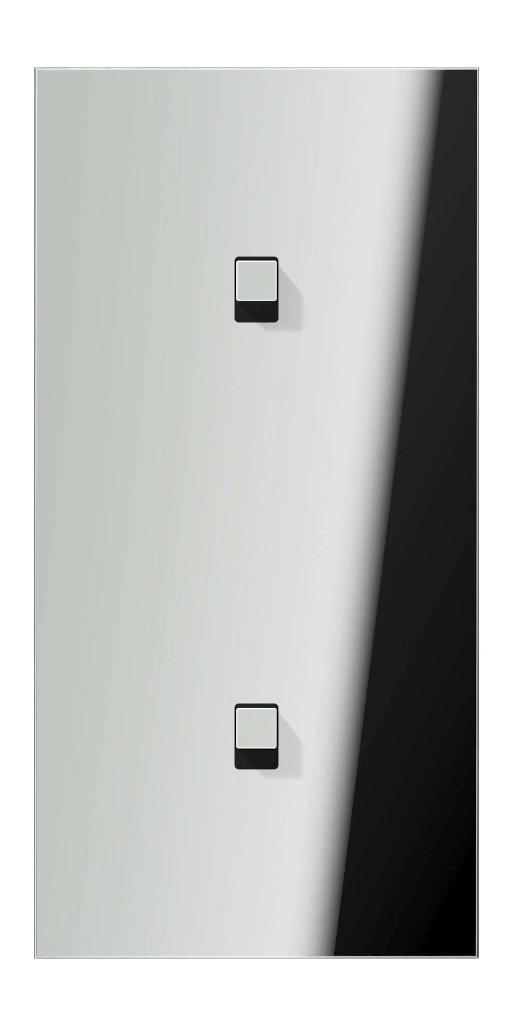 Centre plate with toggle lever "cube" — JUNG LS 1912, Cube — Chrome, art. GCR12-20E22
