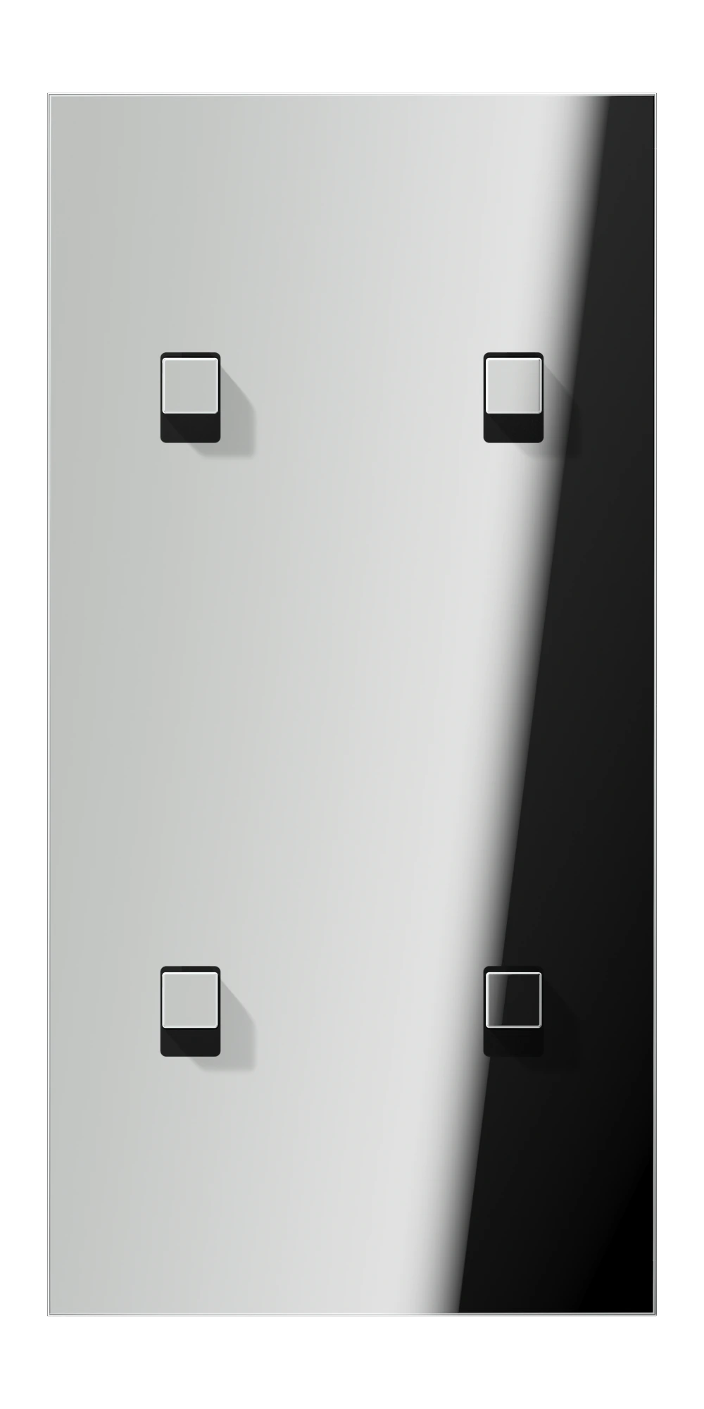 Centre plate with toggle lever "cube" — JUNG LS 1912, Cube — Chrome, art. GCR12-25E22