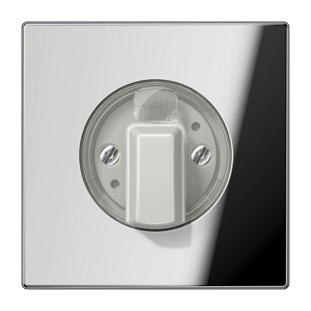Centre plate with knob for rotary switch — JUNG LS 990, chrome, art. GCR1941