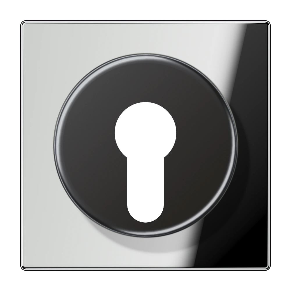 Centre plate for key switch with protection against dismounting — JUNG LS 990, chrome, art. GCR2928