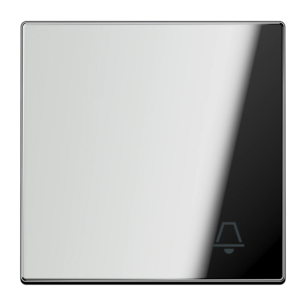 1-gang rocker with symbol "bell" — JUNG LS 990, chrome, art. GCR2990K