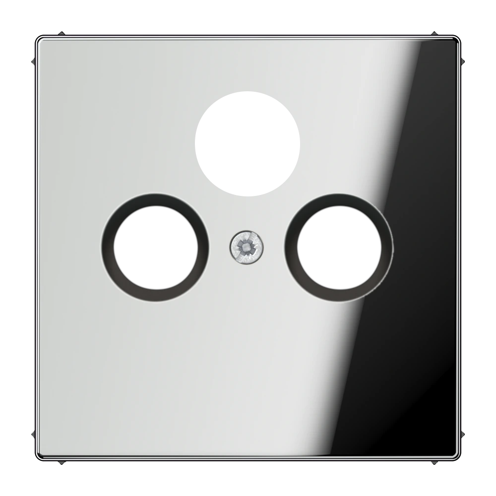 Centre plate for SAT-TV socket — JUNG LS 990, chrome, art. GCR2990SAT