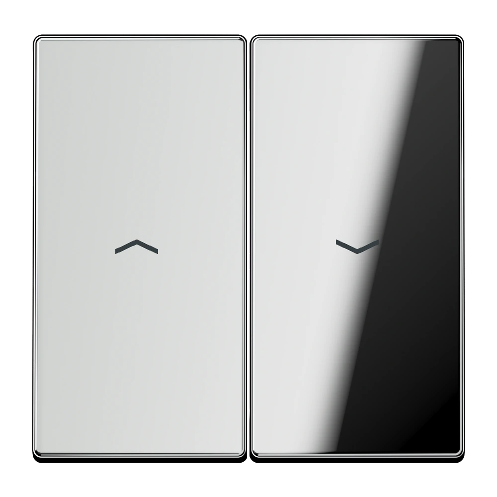 2-gang rocker for blind switch and blind push-button — JUNG LS 990, chrome, art. GCR2995P