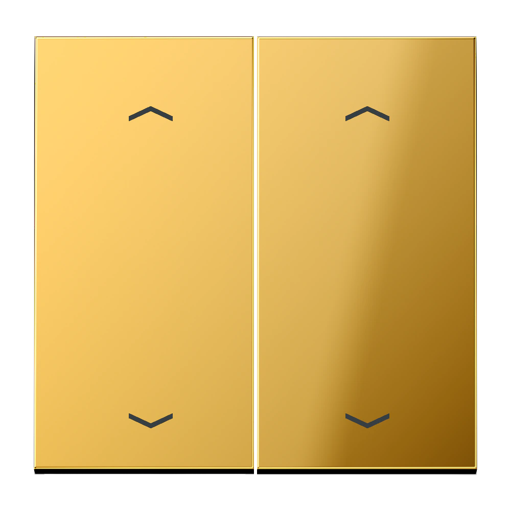 Rocker with arrow symbols for KNX push-button 2-gang — JUNG LS 990, gold coloured, art. GO102P
