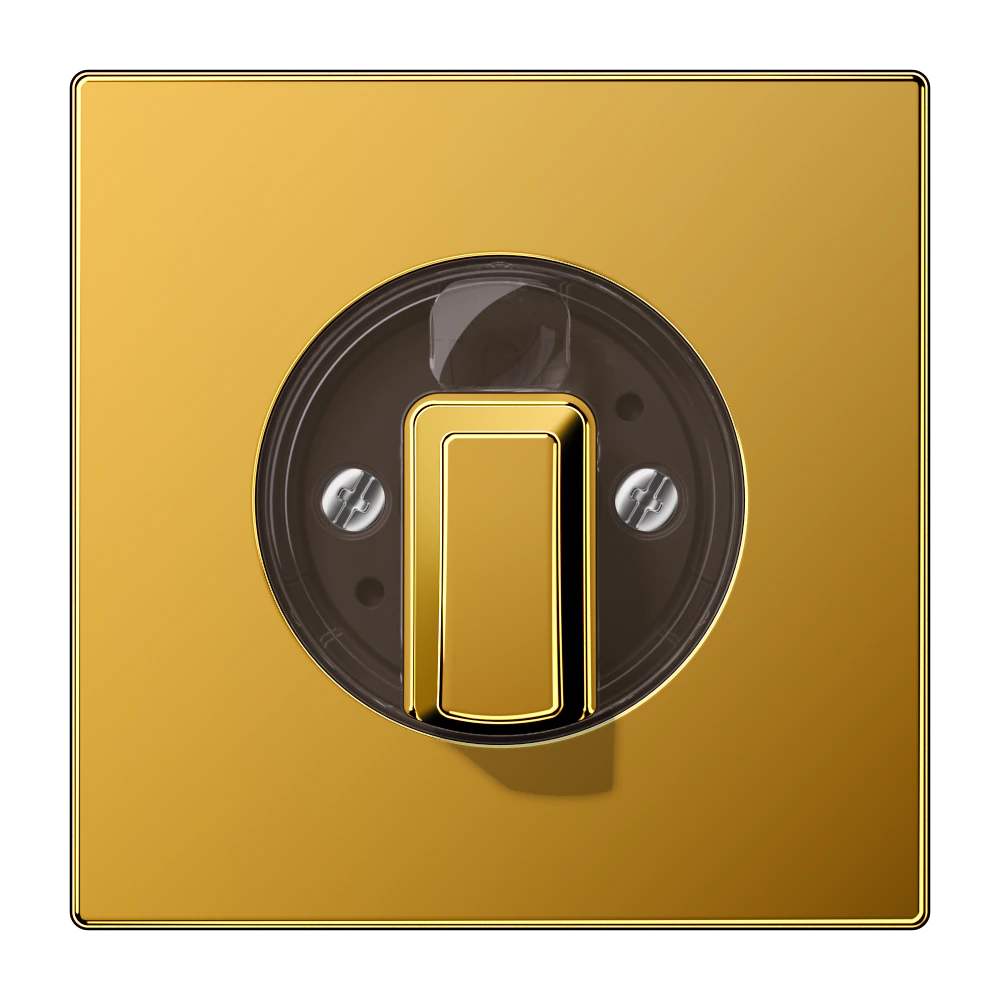 Centre plate with knob for rotary switch — JUNG LS 990, gold coloured, art. GO1941