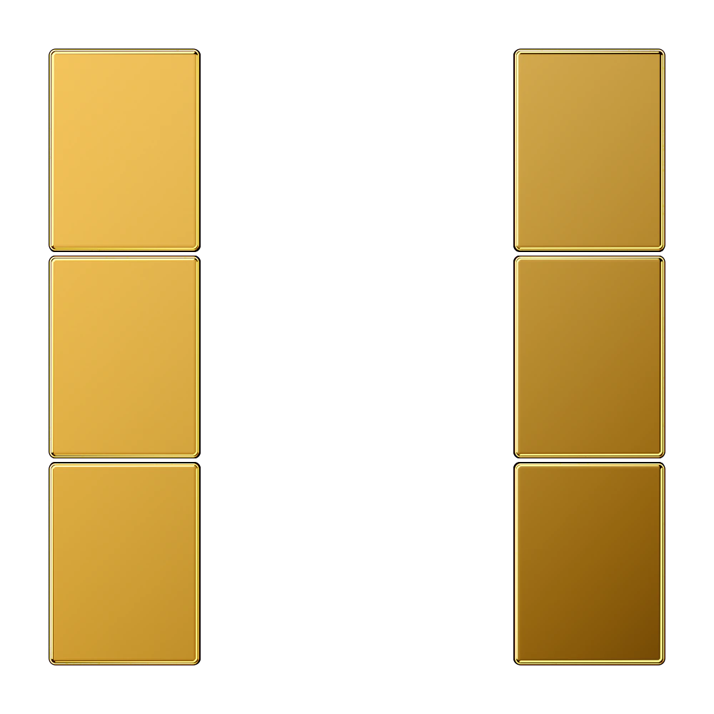Cover kit 3-gang, complete — JUNG LS 990, gold coloured, art. GO2503TSA