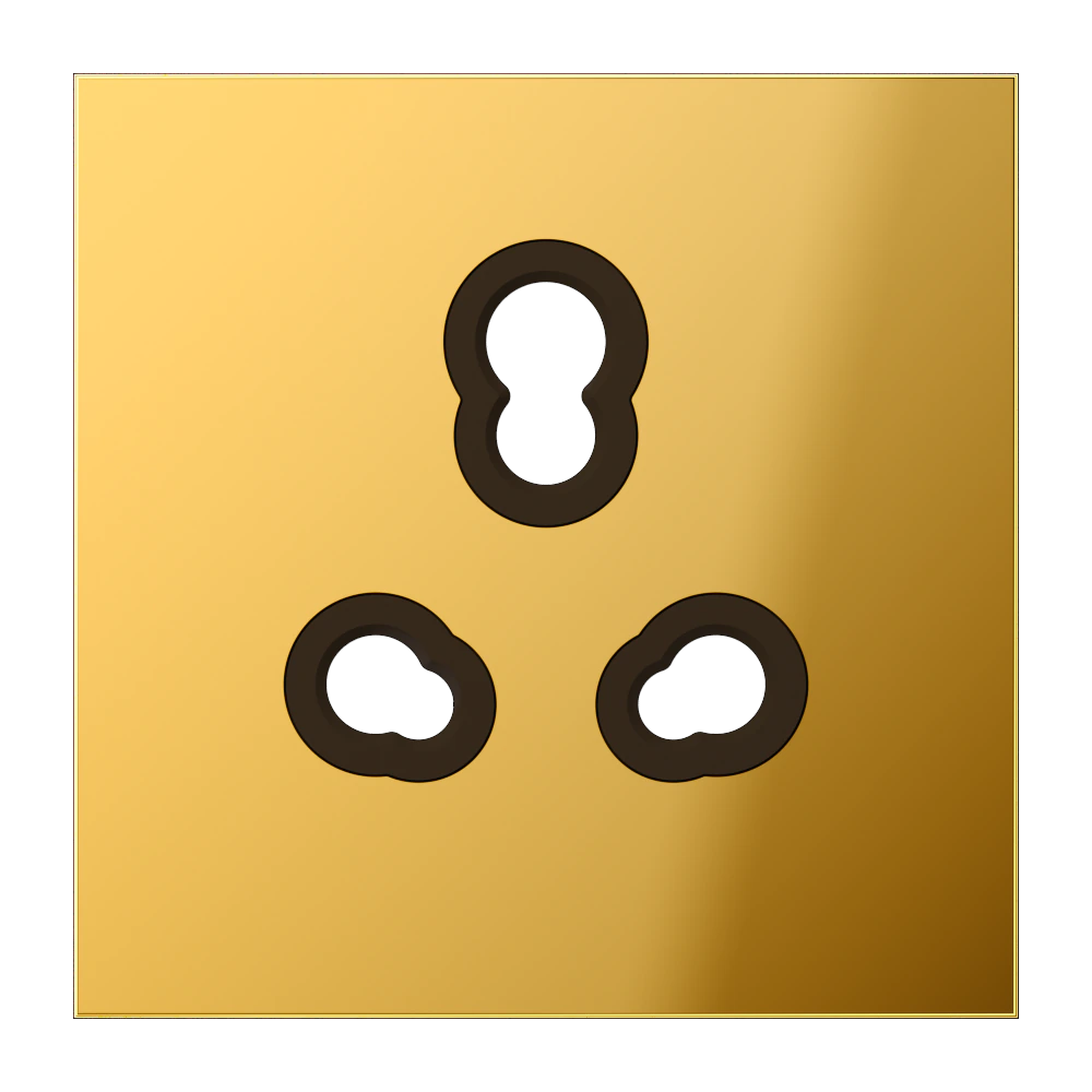 Centre plate for socket insert, Indian system — JUNG LS 990, gold coloured, art. GO2521INPL