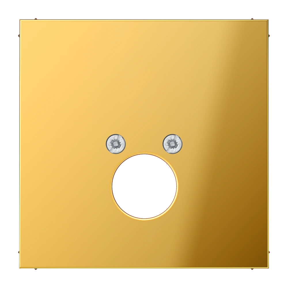 Centre plate for 1 circular electrical connector — JUNG LS 990, gold coloured, art. GO2962-1