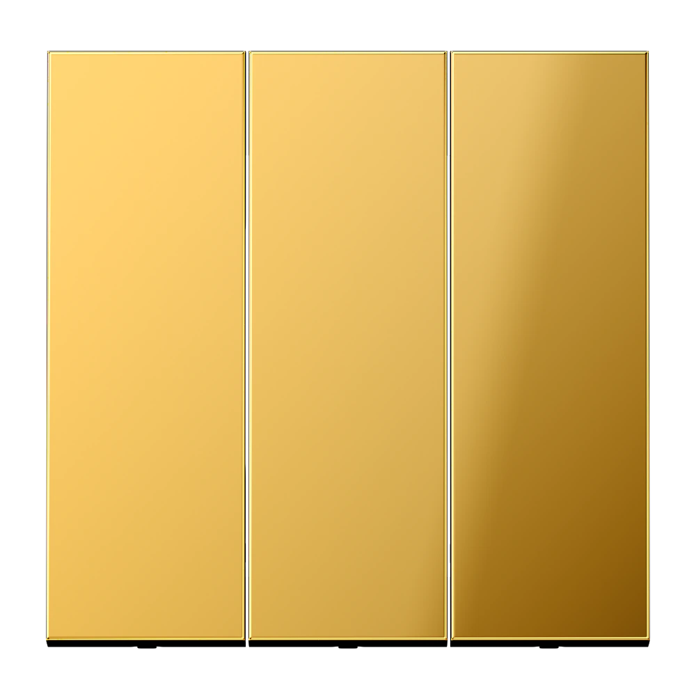3-gang rocker for 3-gang switch — JUNG LS 990, gold coloured, art. GO993