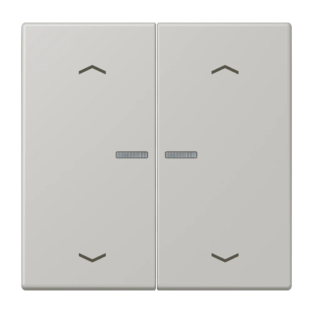 Rocker with lens and arrow symbols for KNX push-button 2-gang — JUNG LS 990 Le Corbusier, Gris Clair 31, art. LC102KO5P205