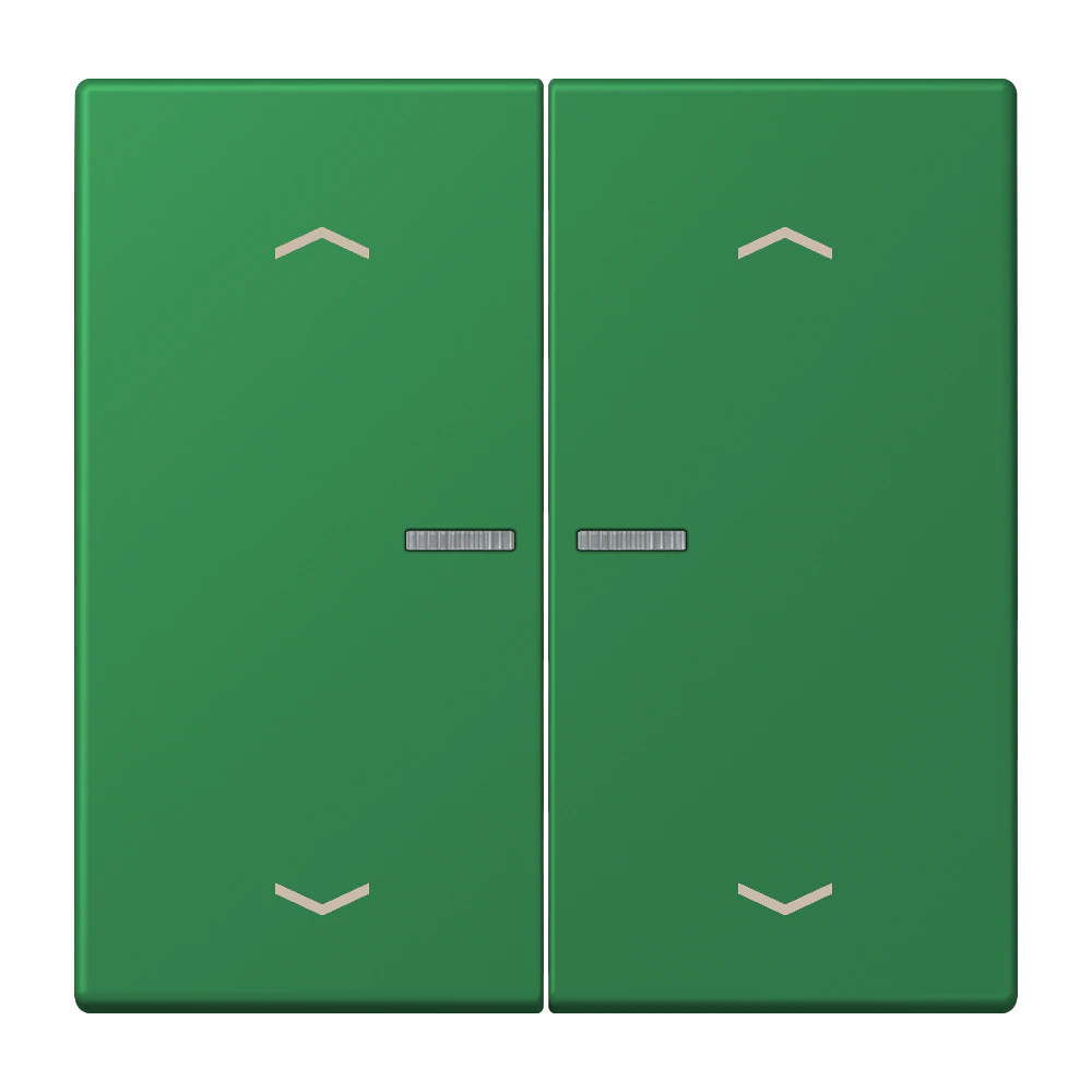 Rocker with lens and arrow symbols for KNX push-button 2-gang — JUNG LS 990 Le Corbusier, Vert Foncé, art. LC102KO5P219