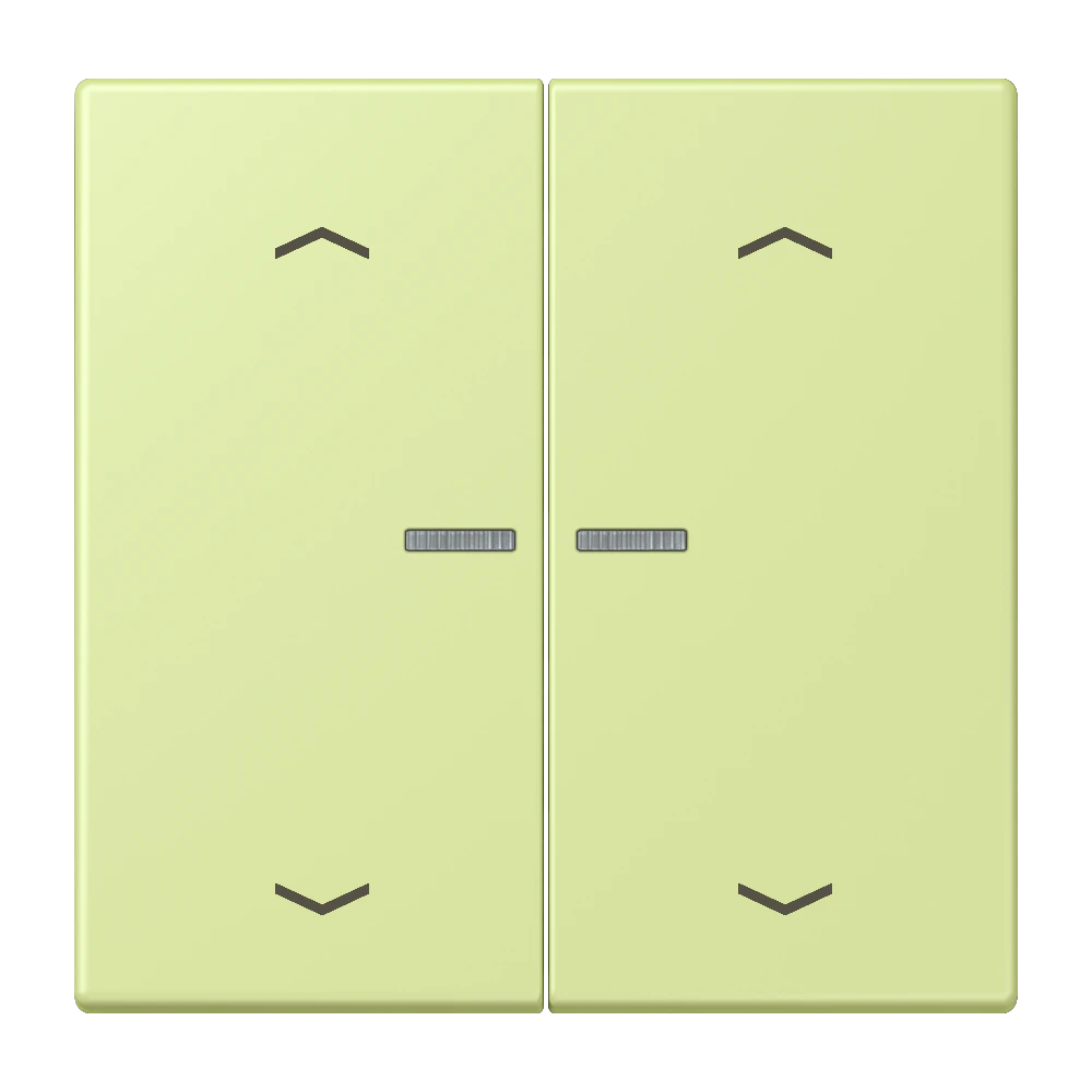 Rocker with lens and arrow symbols for KNX push-button 2-gang — JUNG LS 990 Le Corbusier, le corbusier 222, art. LC102KO5P222