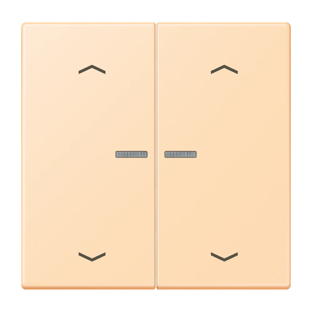 Rocker with lens and arrow symbols for KNX push-button 2-gang — JUNG LS 990 Le Corbusier, le corbusier 223, art. LC102KO5P223