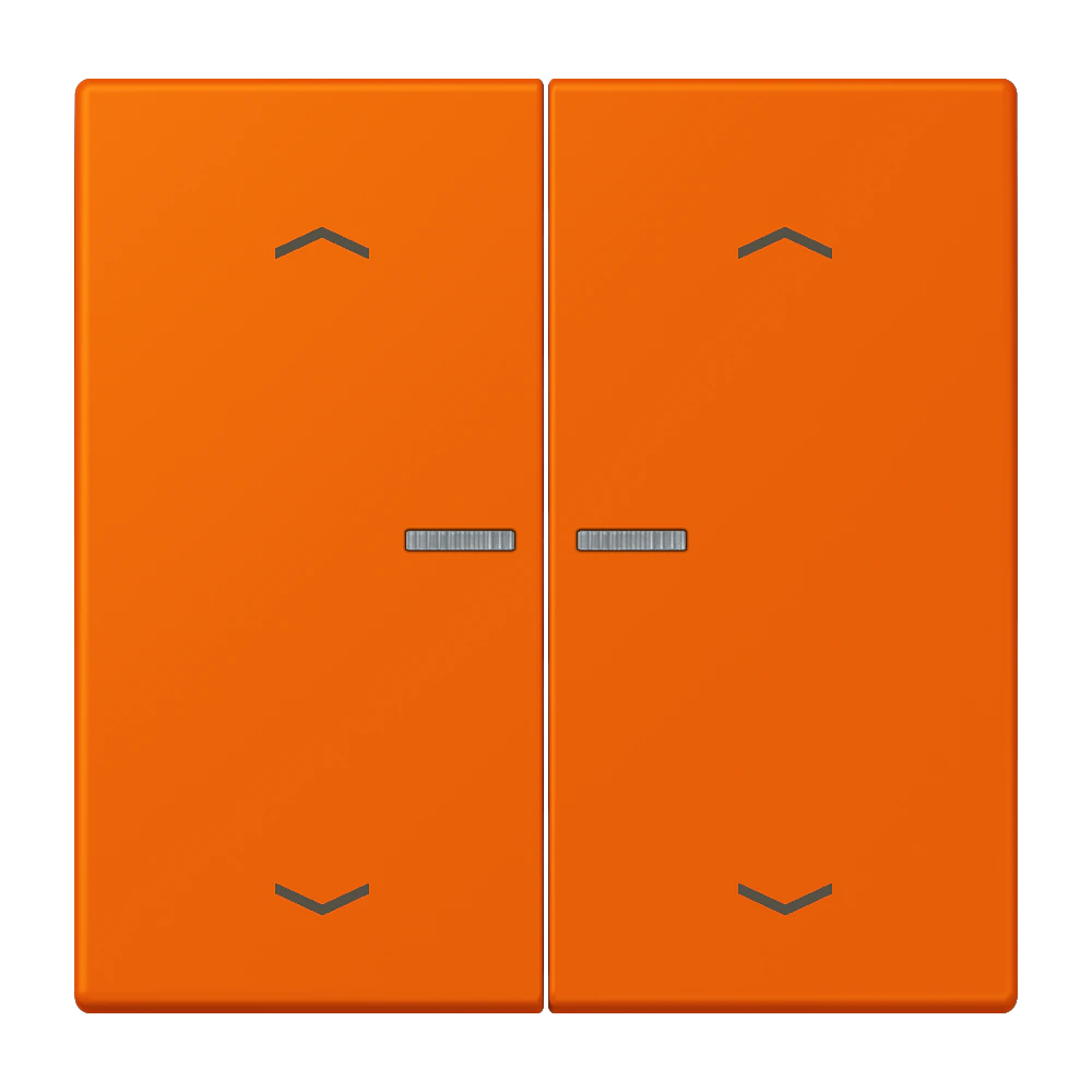 Rocker with lens and arrow symbols for KNX push-button 2-gang — JUNG LS 990 Le Corbusier, le corbusier 224, art. LC102KO5P224