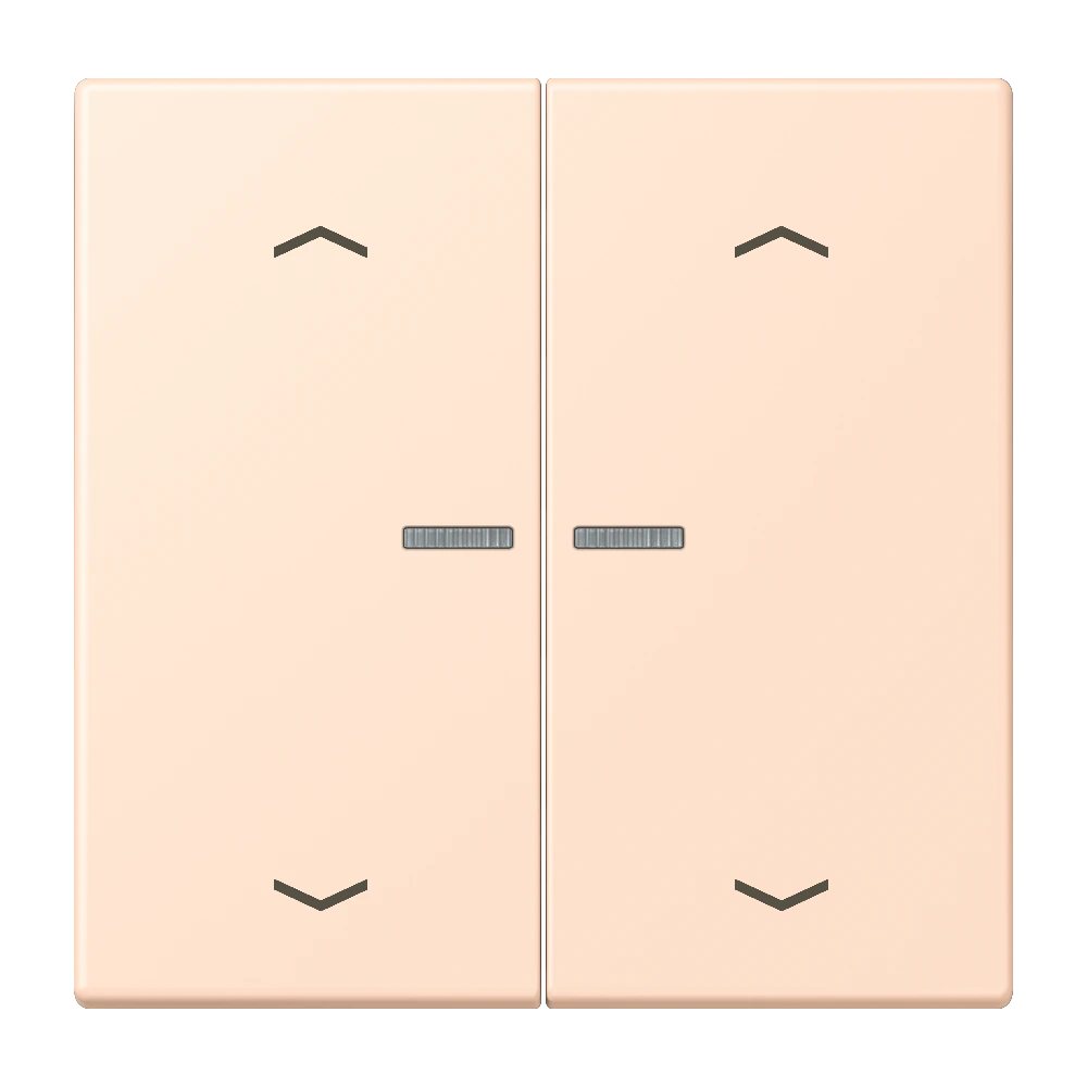 Rocker with lens and arrow symbols for KNX push-button 2-gang — JUNG LS 990 Le Corbusier, le corbusier 228, art. LC102KO5P228