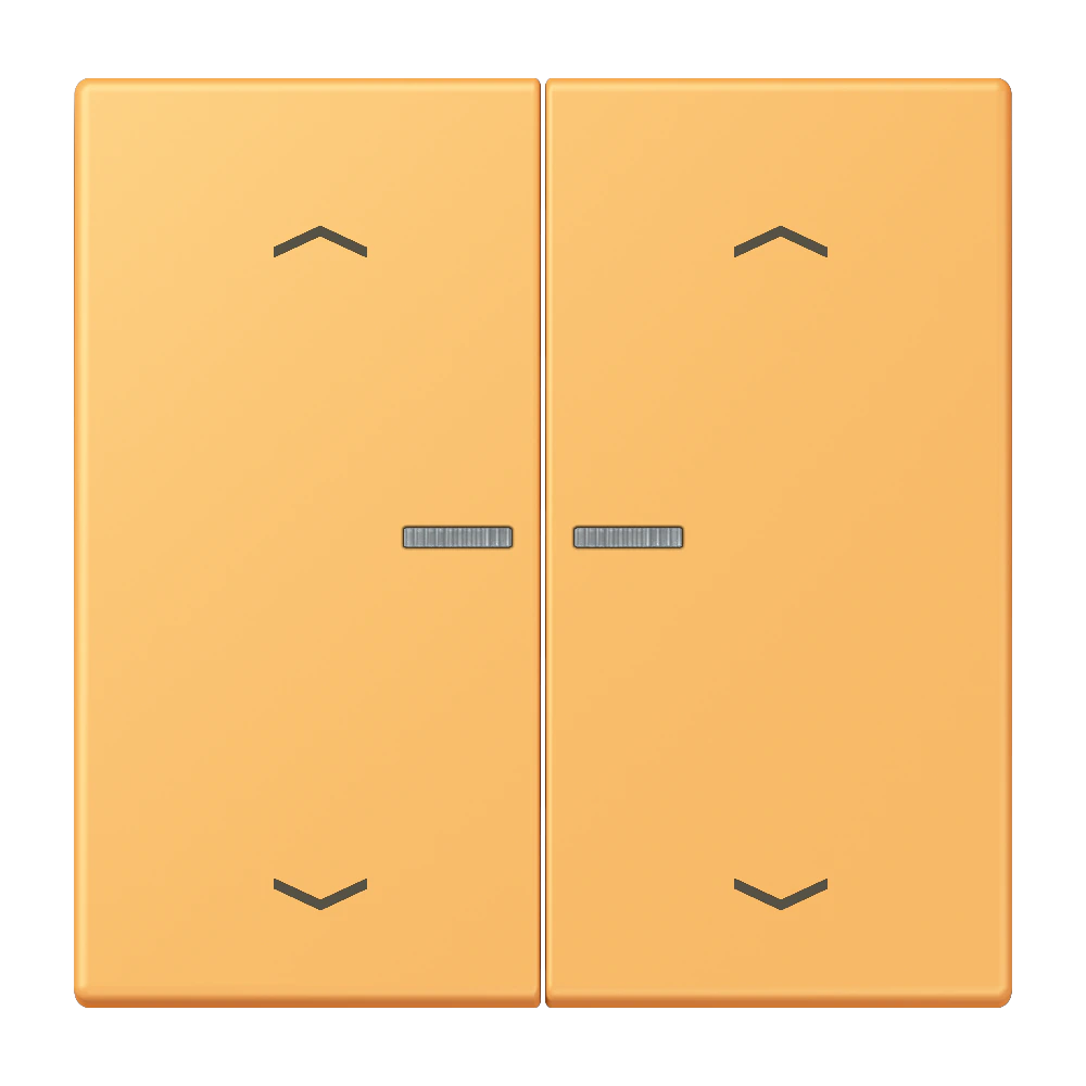 Rocker with lens and arrow symbols for KNX push-button 2-gang — JUNG LS 990 Le Corbusier, le corbusier 254, art. LC102KO5P254