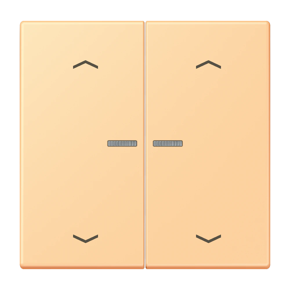 Rocker with lens and arrow symbols for KNX push-button 2-gang — JUNG LS 990 Le Corbusier, le corbusier 258, art. LC102KO5P258