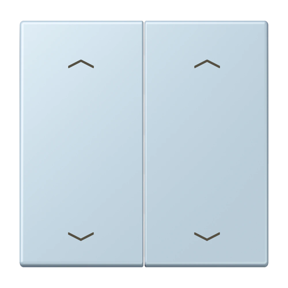 Rocker with arrow symbols for KNX push-button 2-gang — JUNG LS 990 Le Corbusier, Outremer Clair, art. LC102P208