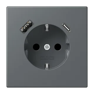 SCHUKO-розетка · защита от детей · пружинные зажимы · USB-зарядка