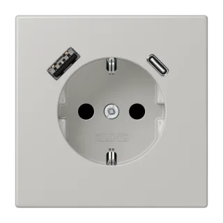 SCHUKO-розетка · защита от детей · пружинные зажимы · USB-зарядка