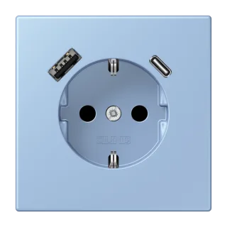 SCHUKO-розетка · защита от детей · пружинные зажимы · USB-зарядка