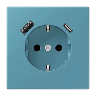 SCHUKO-розетка · защита от детей · пружинные зажимы · USB-зарядка