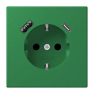 SCHUKO-розетка · защита от детей · пружинные зажимы · USB-зарядка