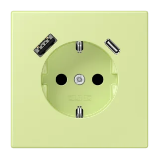 SCHUKO-розетка · защита от детей · пружинные зажимы · USB-зарядка