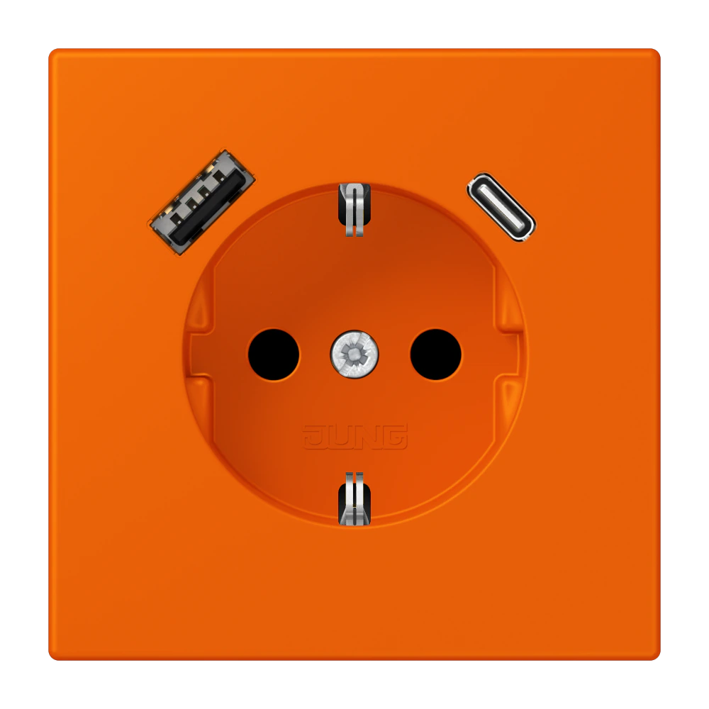 SCHUKO® socket with USB charger — JUNG LS 990 Le Corbusier, le corbusier 224, art. LC1520-15CA224