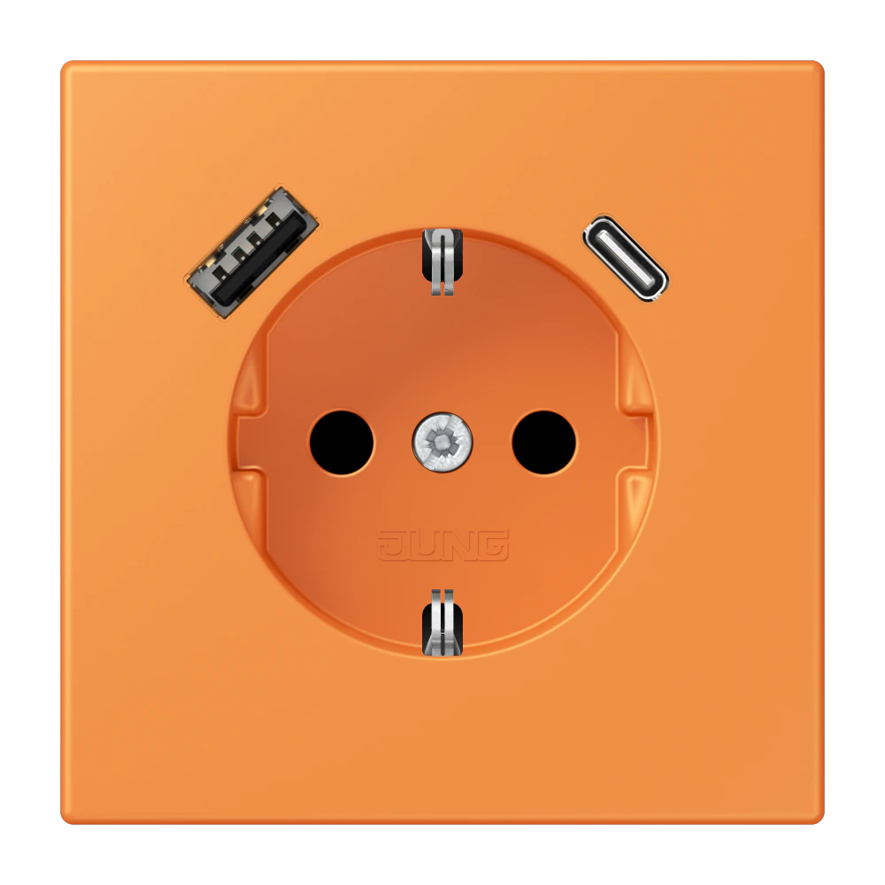 SCHUKO® socket with USB charger — JUNG LS 990 Le Corbusier, le corbusier 225, art. LC1520-15CA225