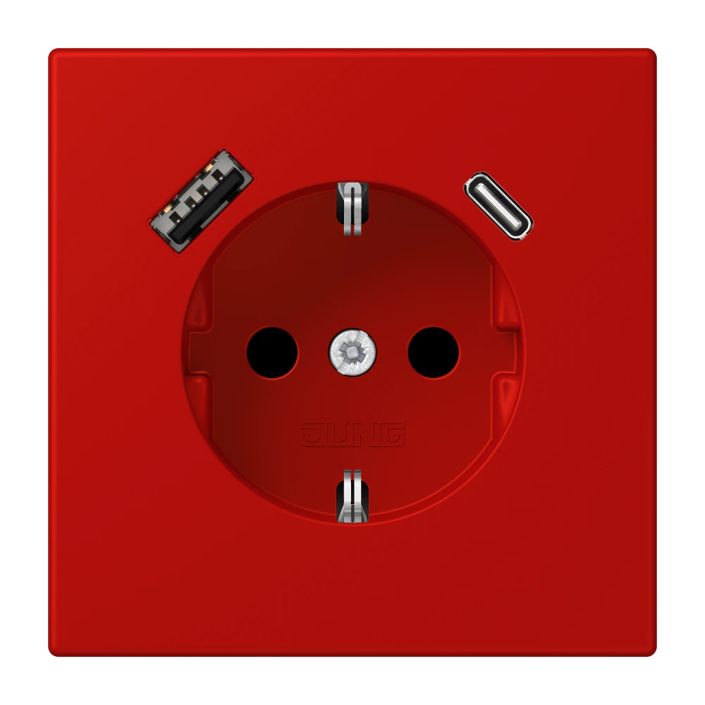 SCHUKO® socket with USB charger — JUNG LS 990 Le Corbusier, le corbusier 227, art. LC1520-15CA227