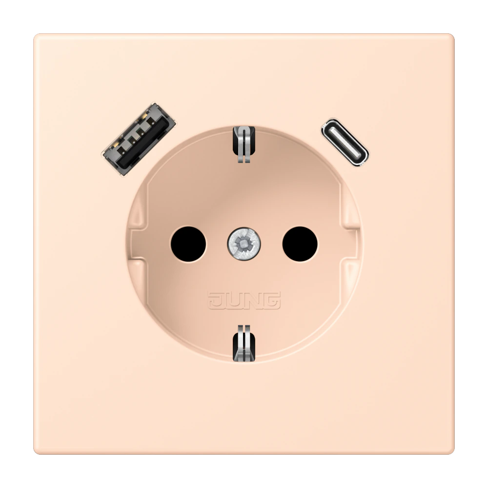 SCHUKO® socket with USB charger — JUNG LS 990 Le Corbusier, le corbusier 228, art. LC1520-15CA228
