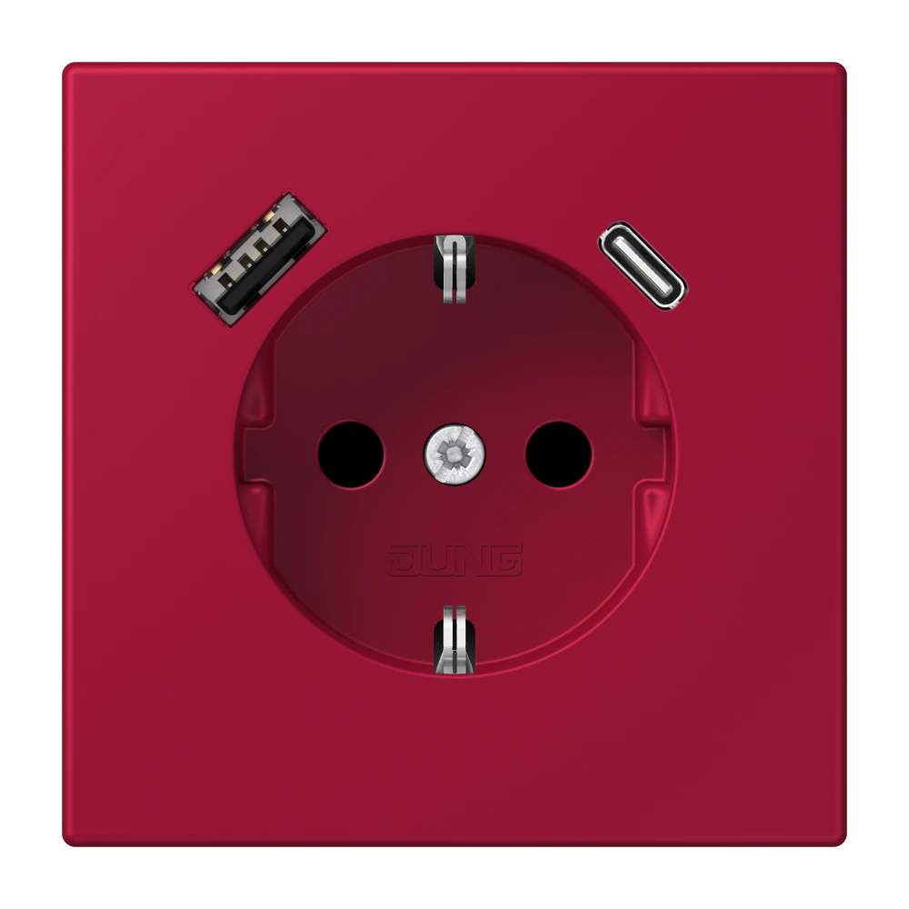 SCHUKO® socket with USB charger — JUNG LS 990 Le Corbusier, le corbusier 229, art. LC1520-15CA229
