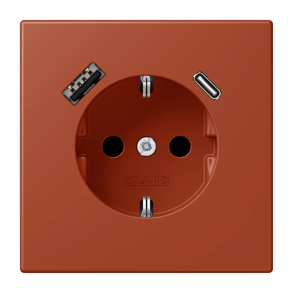 SCHUKO® socket with USB charger — JUNG LS 990 Le Corbusier, le corbusier 232, art. LC1520-15CA232