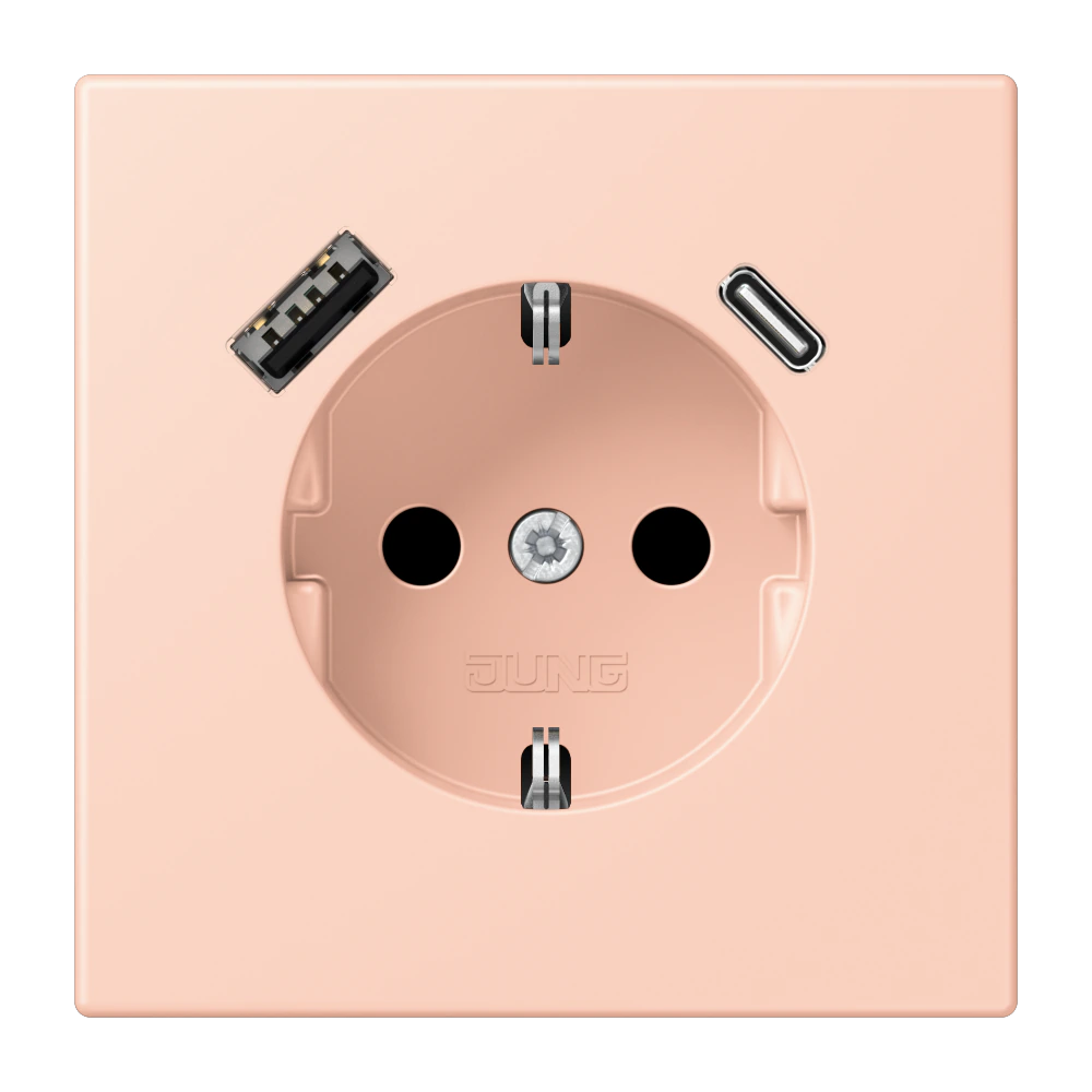 SCHUKO® socket with USB charger — JUNG LS 990 Le Corbusier, le corbusier 234, art. LC1520-15CA234