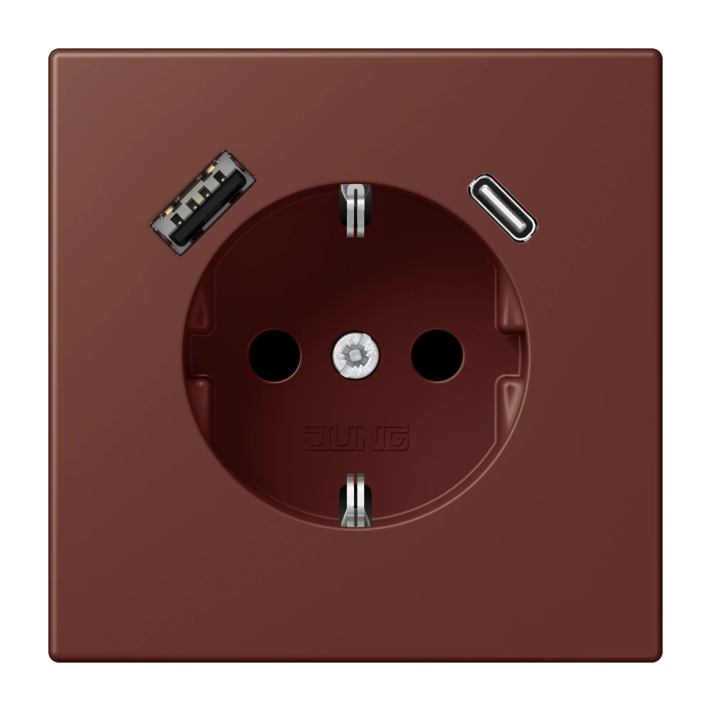 SCHUKO® socket with USB charger — JUNG LS 990 Le Corbusier, le corbusier 235, art. LC1520-15CA235