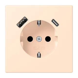 SCHUKO-розетка · защита от детей · пружинные зажимы · USB-зарядка