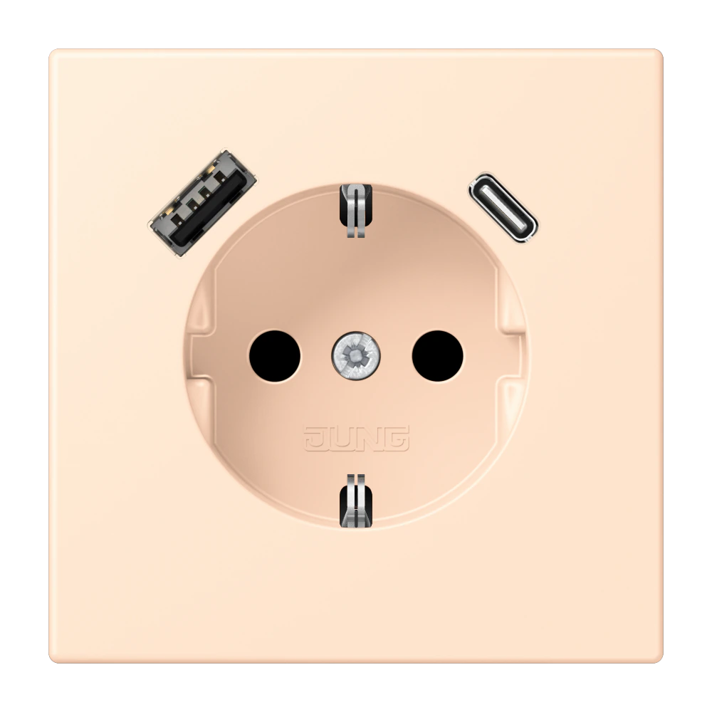 SCHUKO® socket with USB charger — JUNG LS 990 Le Corbusier, le corbusier 238, art. LC1520-15CA238