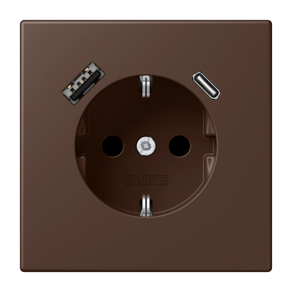 SCHUKO® socket with USB charger — JUNG LS 990 Le Corbusier, le corbusier 239, art. LC1520-15CA239