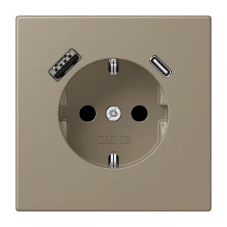 SCHUKO-розетка · защита от детей · пружинные зажимы · USB-зарядка