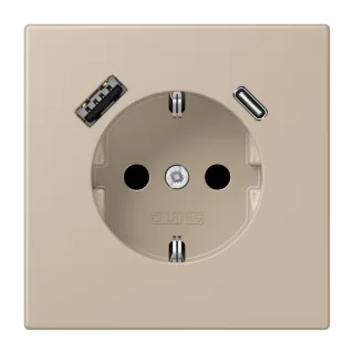 SCHUKO-розетка · защита от детей · пружинные зажимы · USB-зарядка