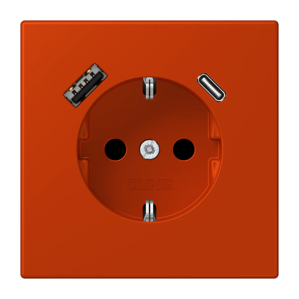 SCHUKO® socket with USB charger — JUNG LS 990 Le Corbusier, le corbusier 244, art. LC1520-15CA244