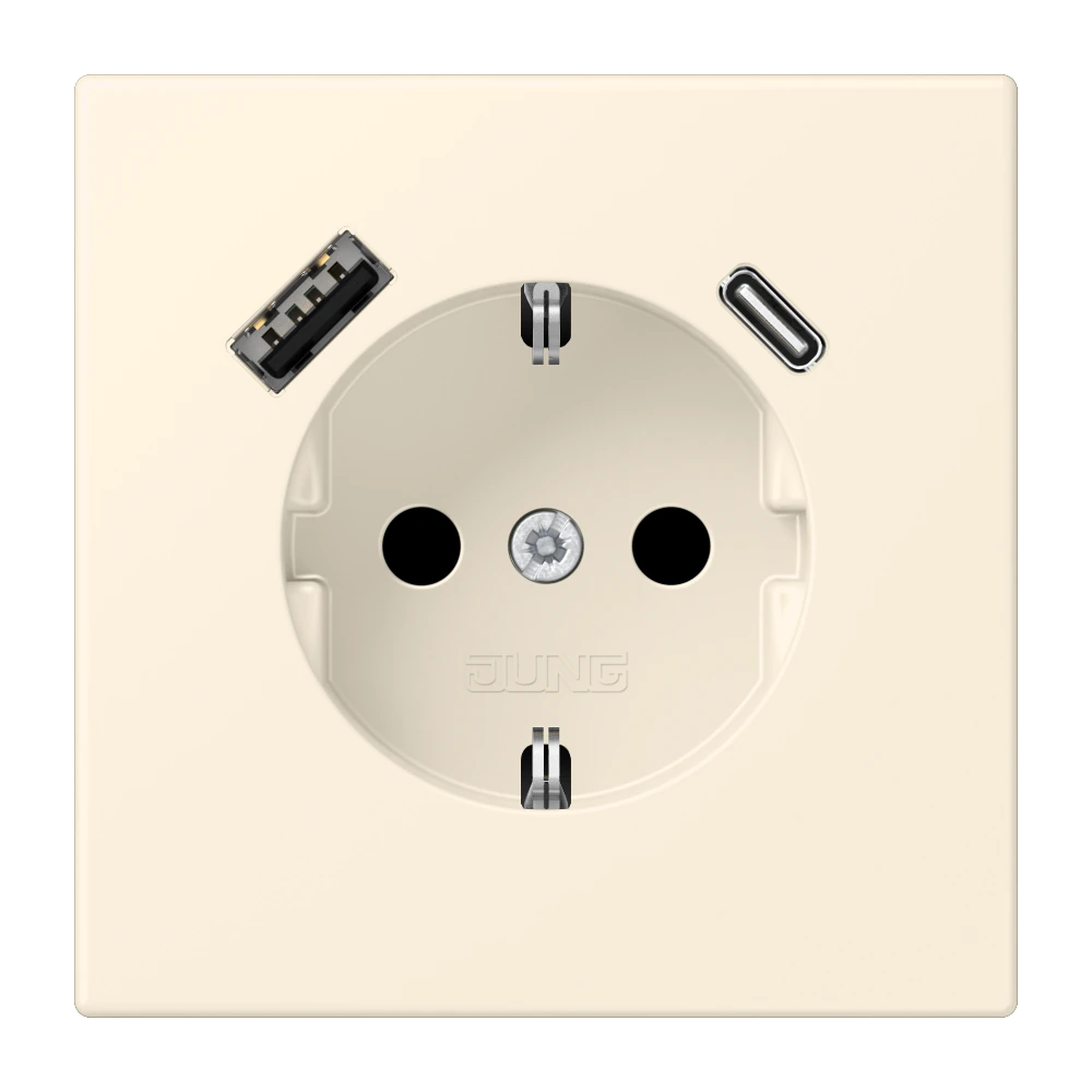 SCHUKO® socket with USB charger — JUNG LS 990 Le Corbusier, le corbusier 245, art. LC1520-15CA245
