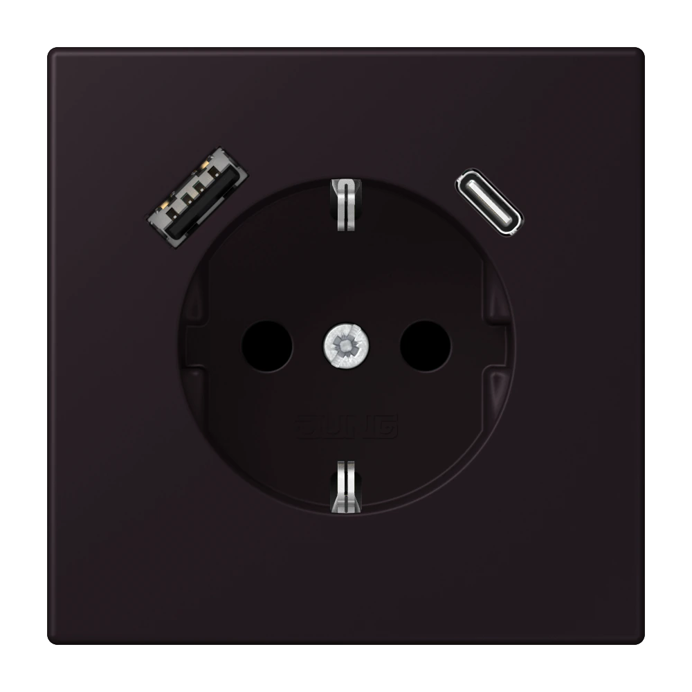 SCHUKO® socket with USB charger — JUNG LS 990 Le Corbusier, le corbusier 248, art. LC1520-15CA248