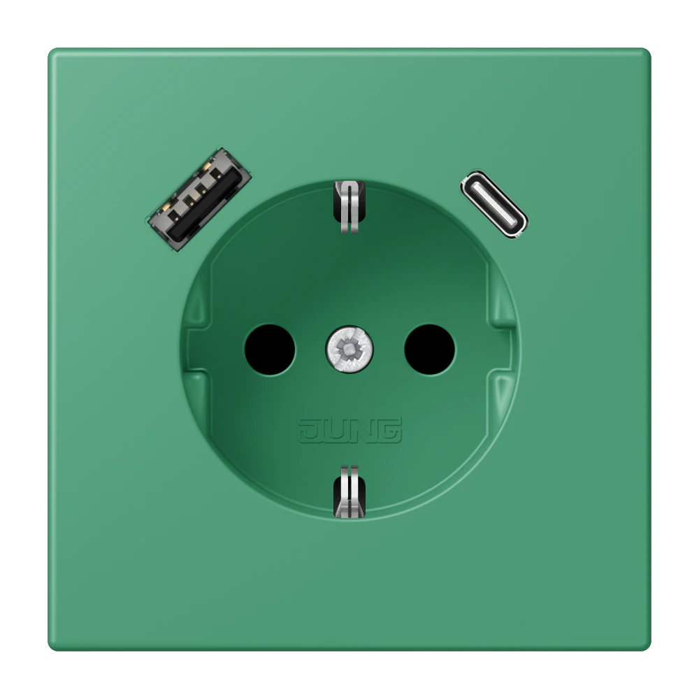 SCHUKO® socket with USB charger — JUNG LS 990 Le Corbusier, le corbusier 250, art. LC1520-15CA250